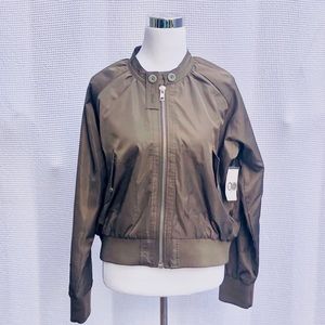 Free People NWT Olive Green Bomber Jacket Sz M